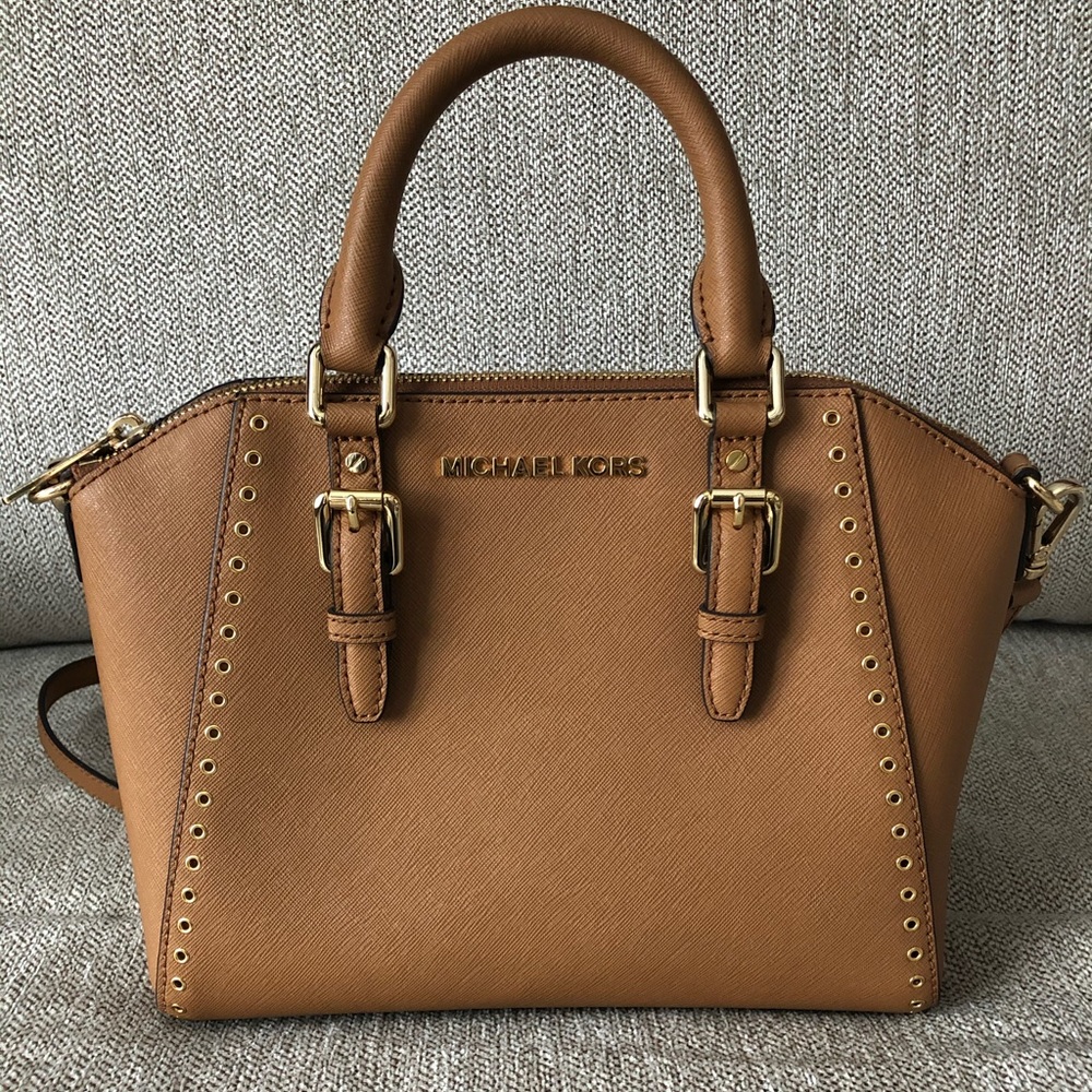 Brown studded Michael Kors crossbody
